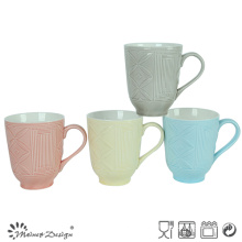 12oz Ceramic Mug Two Tone with Embossed Design